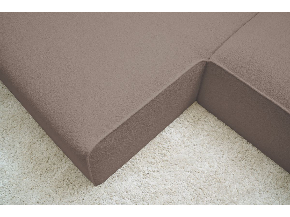 Bobochic Megeve Ecksofa Bouclé-Stoff Braun Ecke links