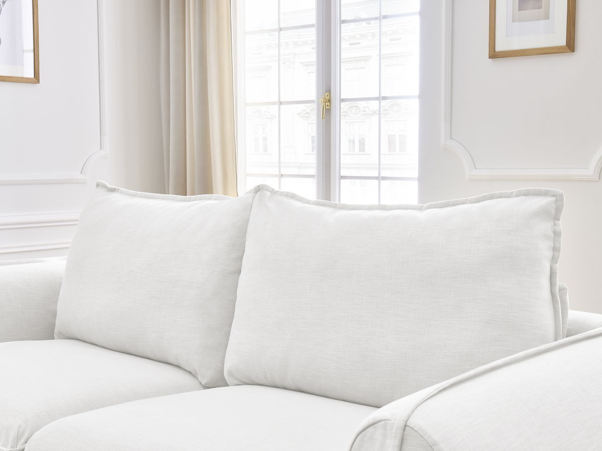 Bobochic Archimede Schlafsofa 3-Sitzer Stoff Weiß, Liegefläche 140 × 194 cm