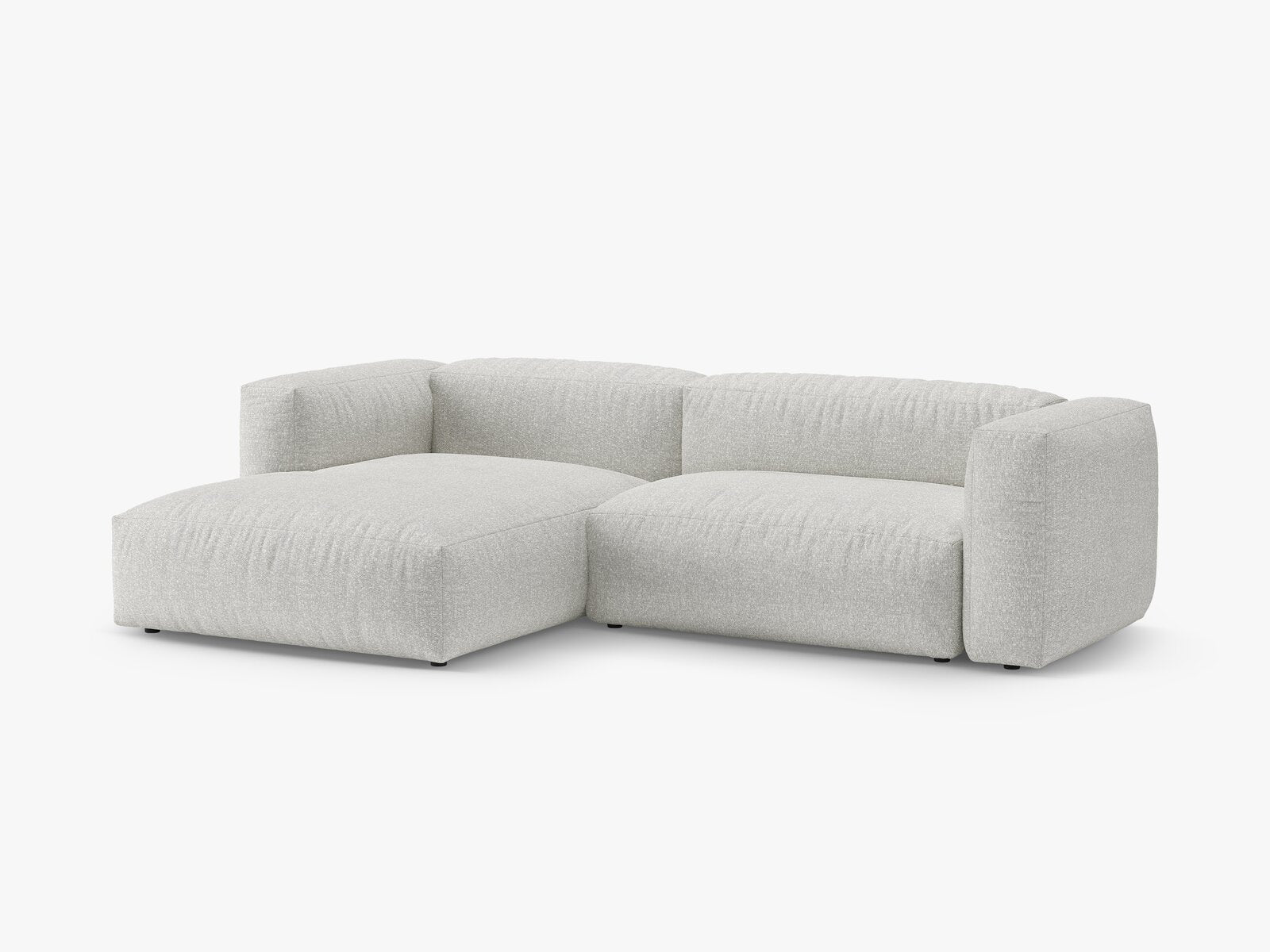 Micadoni Martina Ecksofa 4-Sitzer mit Schlaffunktion Links Boucle Monet Grau Beige Melange