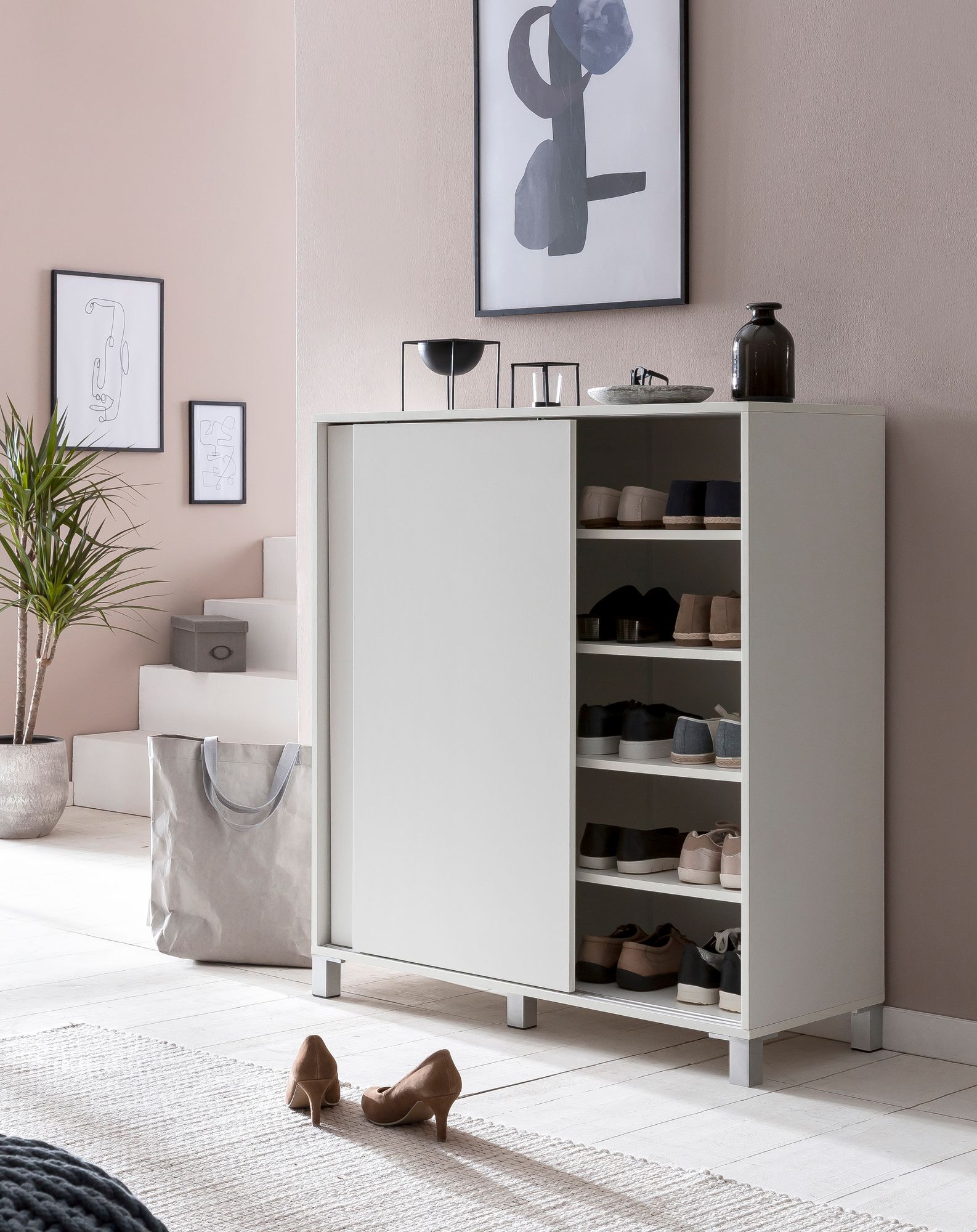 Schuhschrank Finstad Weiß 100 × 37,5 × 108 cm