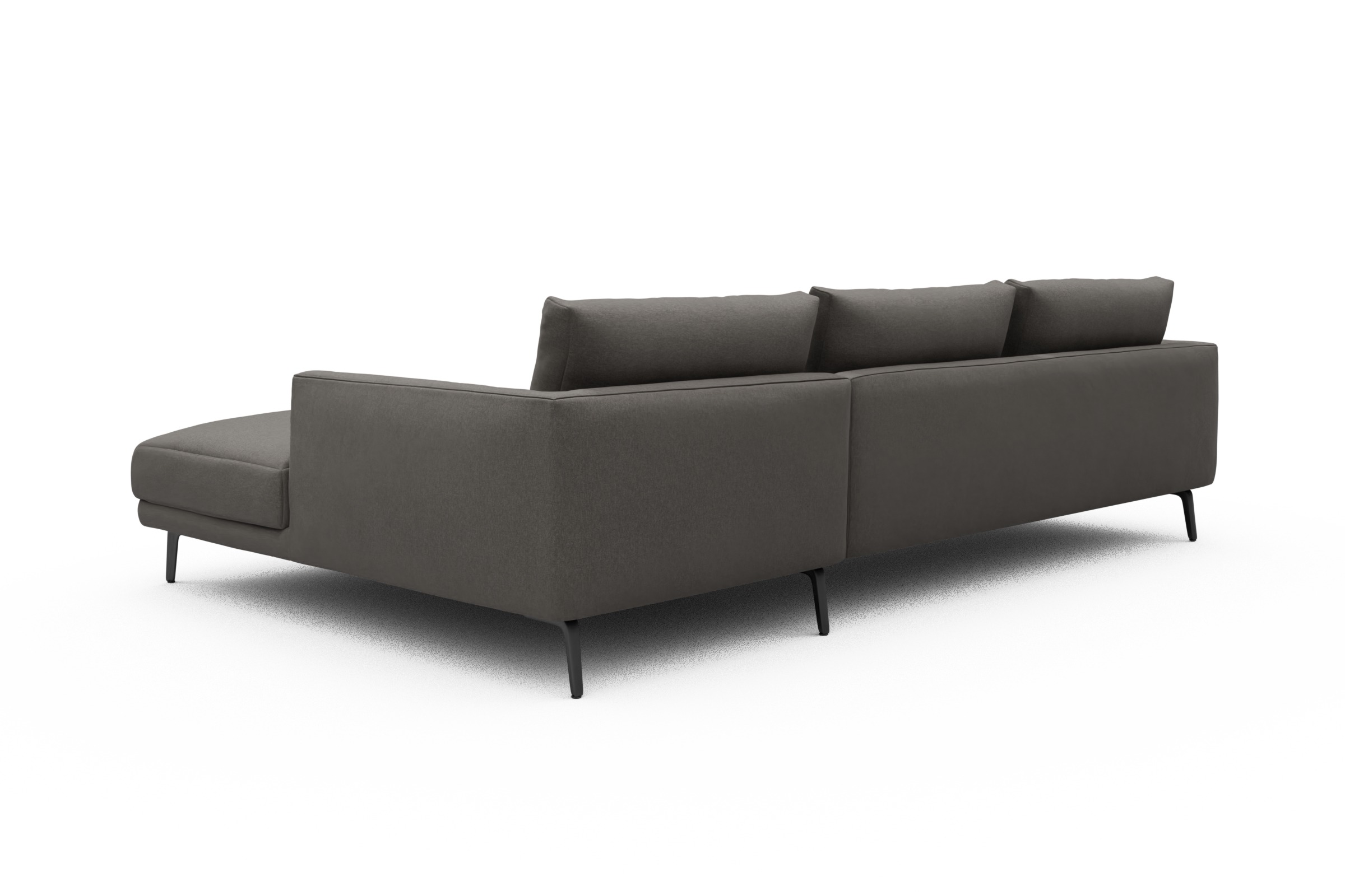Ecksofa Karl Chaiselongue rechts mit 2,5-Sitzer Satya-Taupe