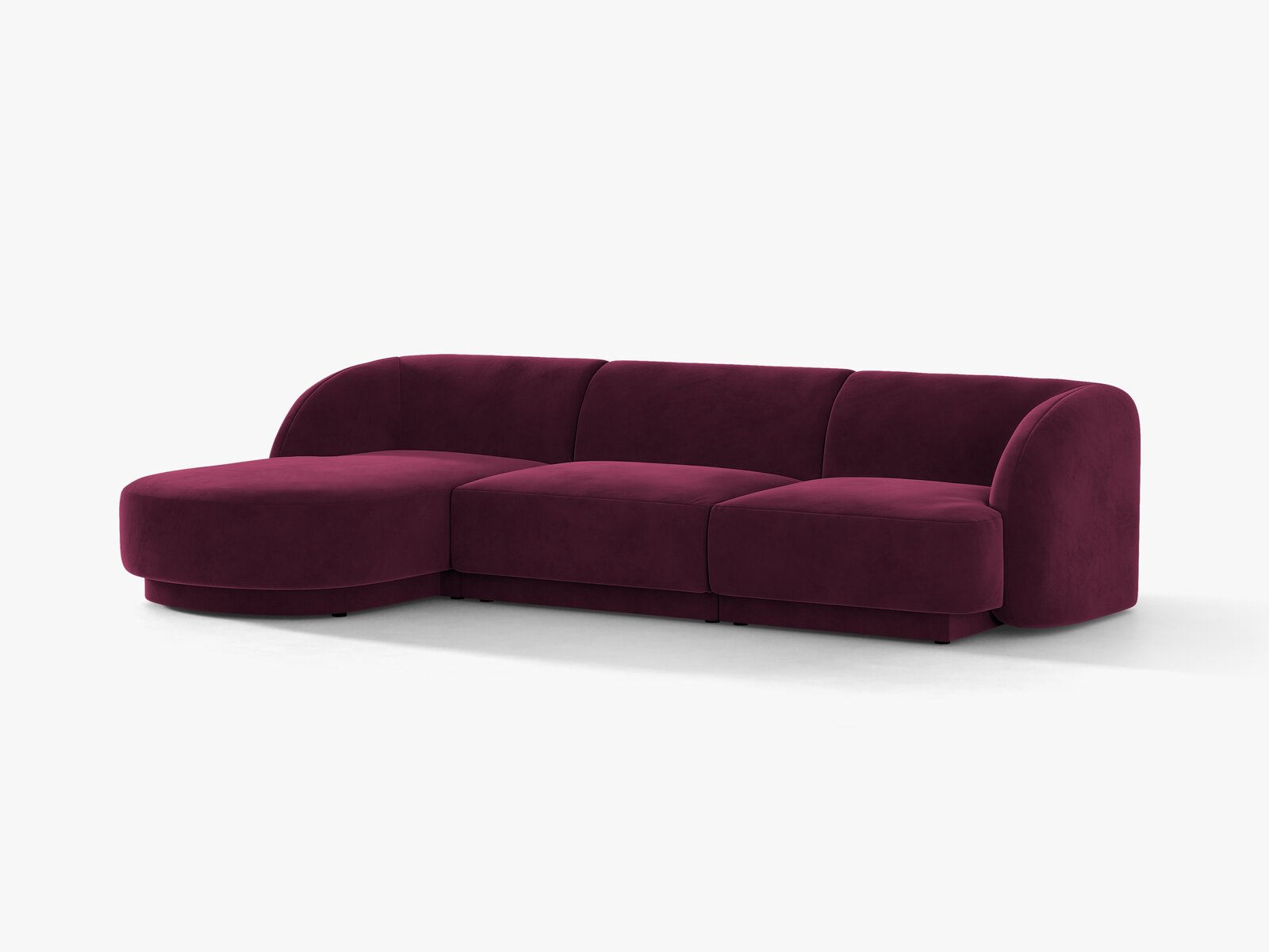 Micadoni Ecksofa Miley 4-Sitzer Links Samt Venus Burgunder