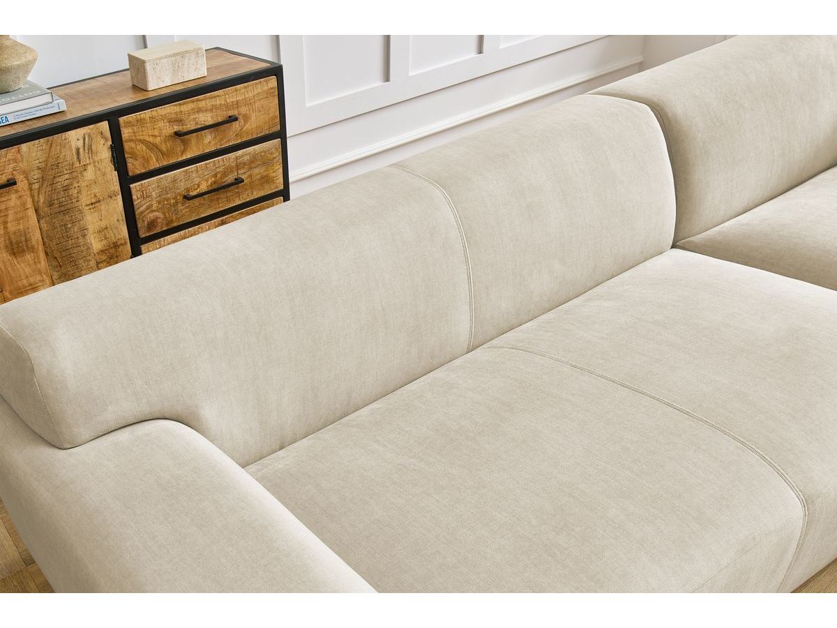 Bobochic Lavena Ecksofa 312 × 220 cm Samt Beige Ecke rechts