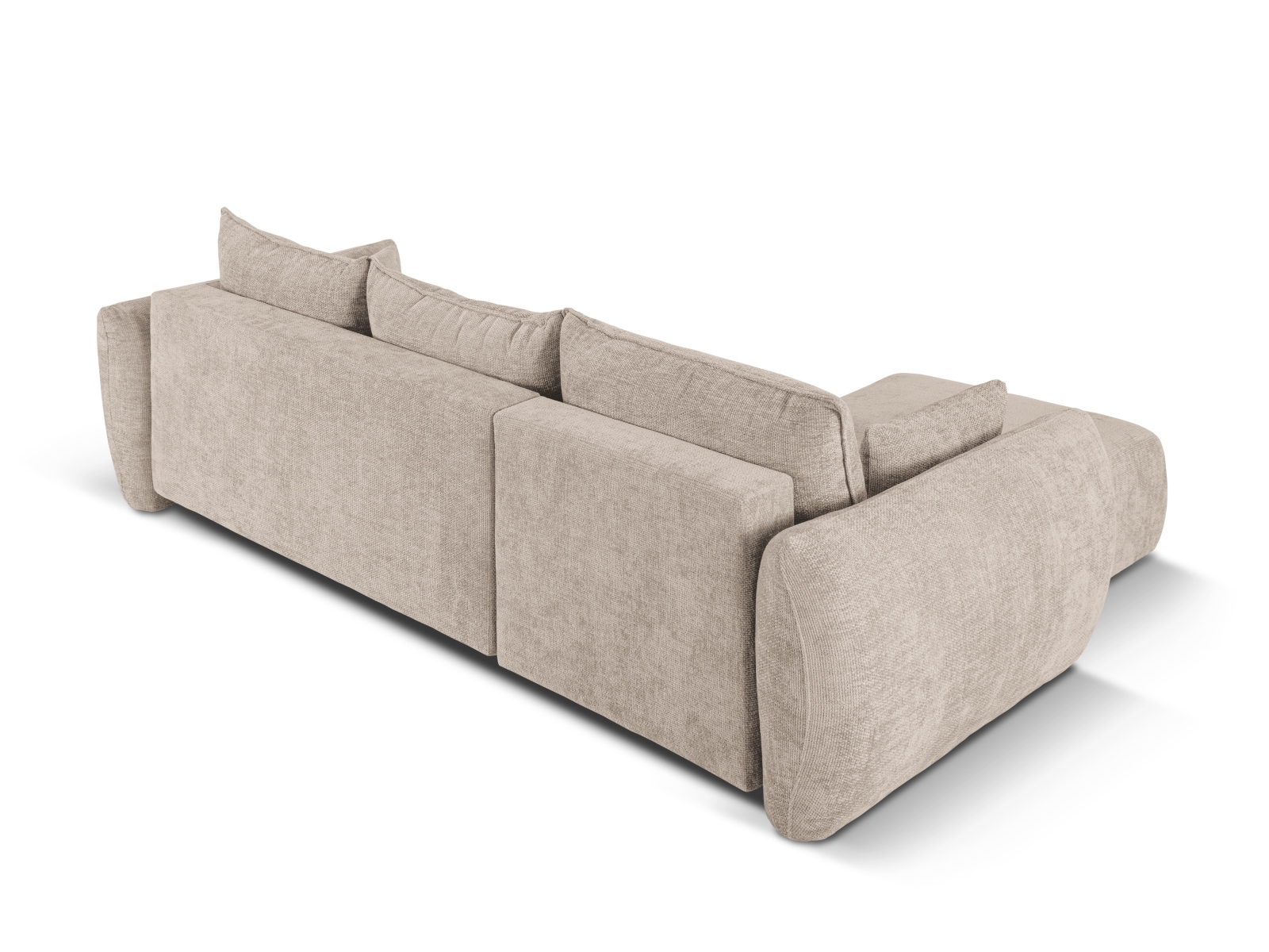 Cosmopolitan Design Ecksofa Matera 4-Sitzer mit Schlaffunktion Chenille Eden Dunkelbeige Links