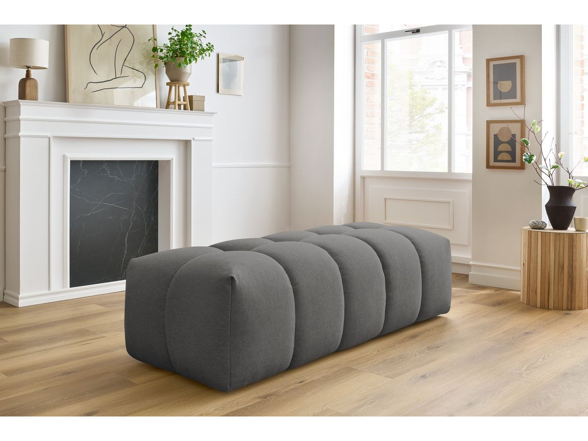 Bobochic Mont-blanc Pouf Melange-Stoff Dunkelgrau