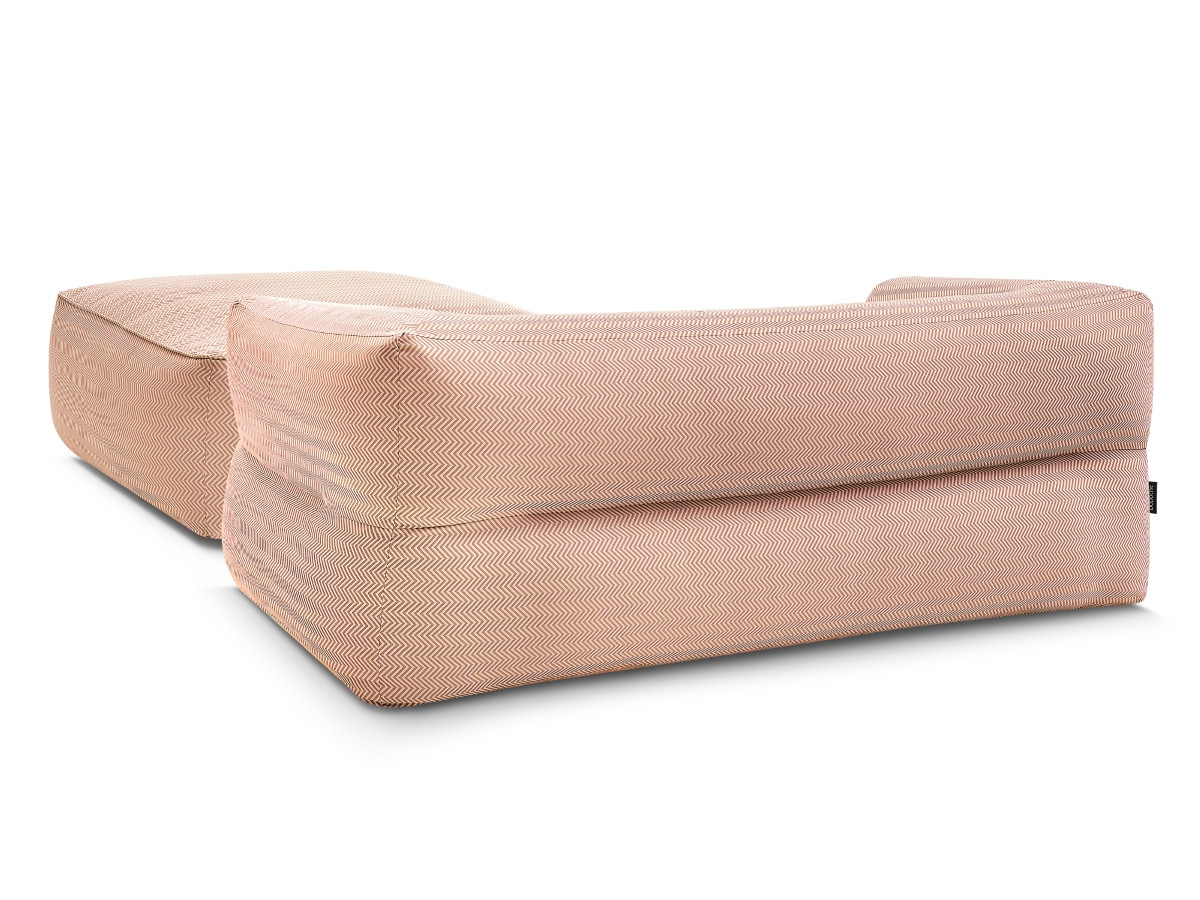 Bobochic Nour Gartensofa 4-Sitzer mit Pouf Stoff Orange