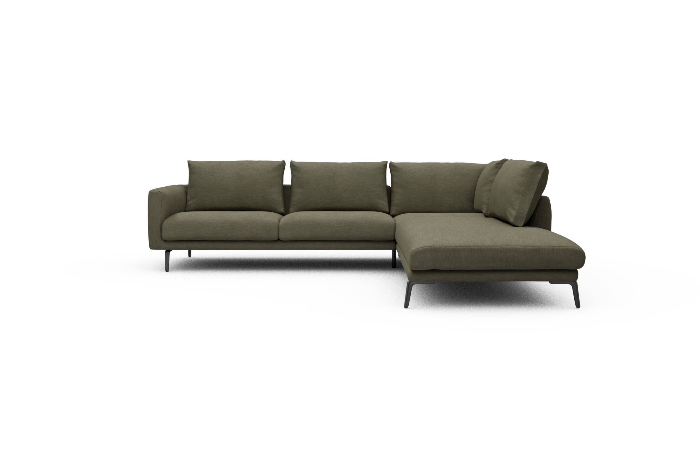 Skandi Home Ecksofa Karl Relax-Ecke rechts mit 2,5-Sitzer Vivus-Dusty-Olive moebelfaktor
