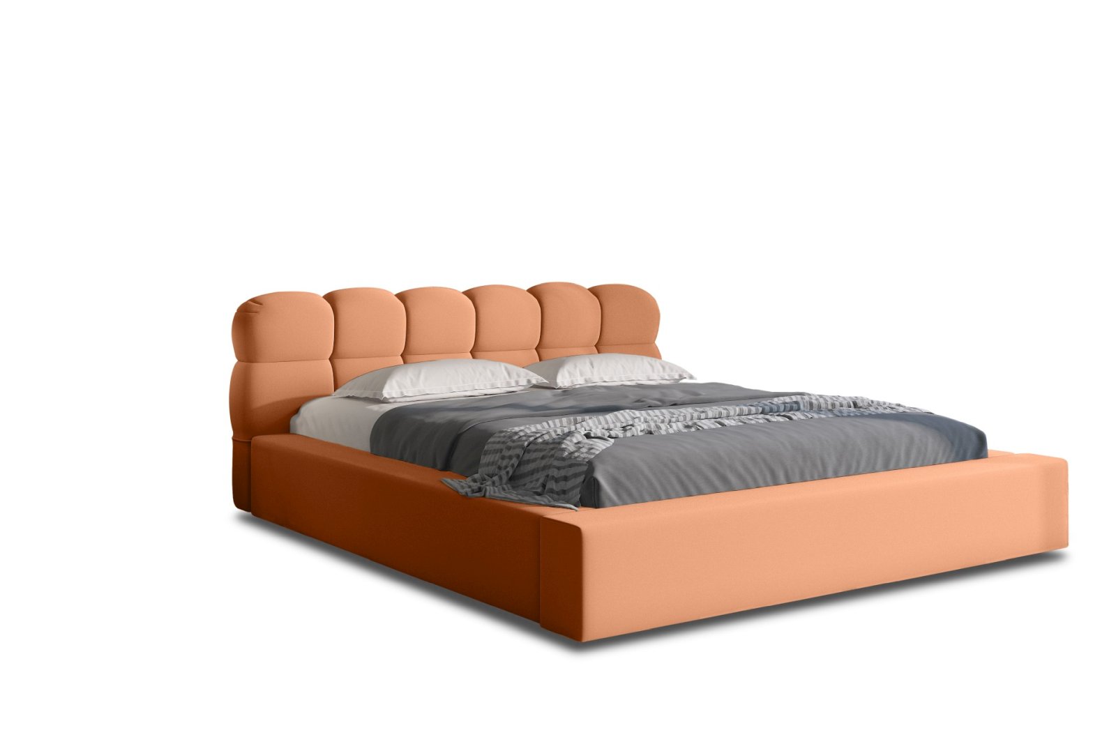 Polsterbett Vento-New Samtstoff 180x200 mit Metallrahmen Piano 21 Kupfer