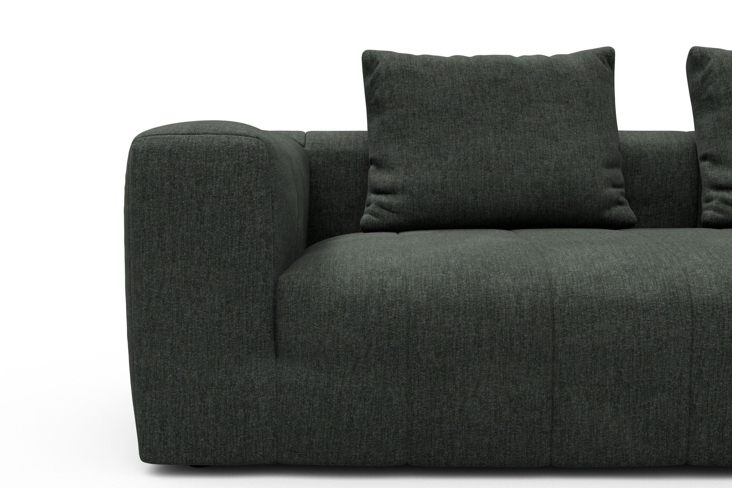 Ecksofa Hugo 2x 2,5-Sitzer Armlehne links Aivi-Pine-Green