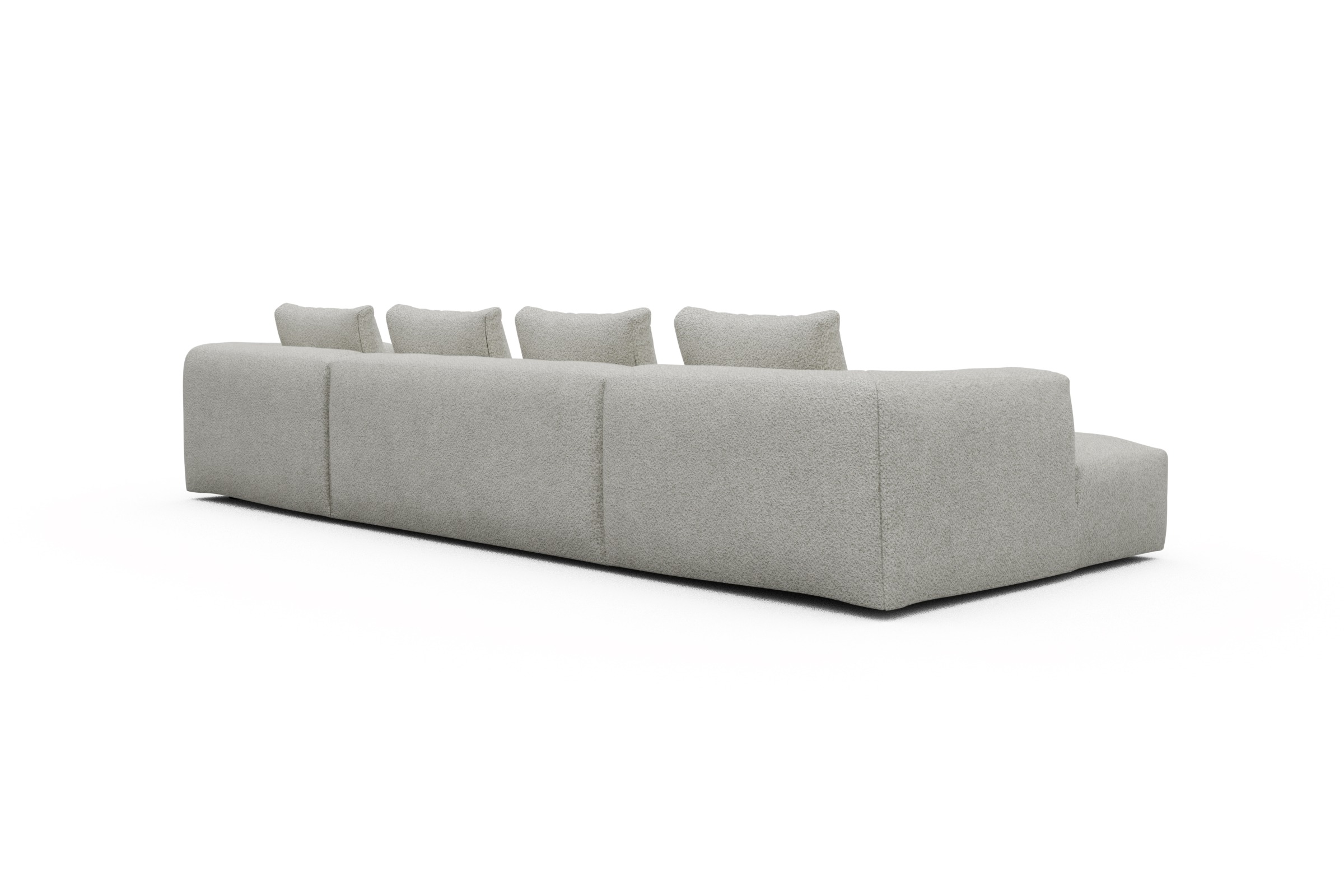 Wohnlandschaft Fred mit 2-Sitzer und Chaiselongue beidseitig Vanora-Warm-Sand