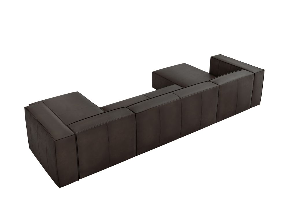 Cosmopolitan Design Panoramasofa Turin 6-Sitzer 375 cm Leder Granada Graphit