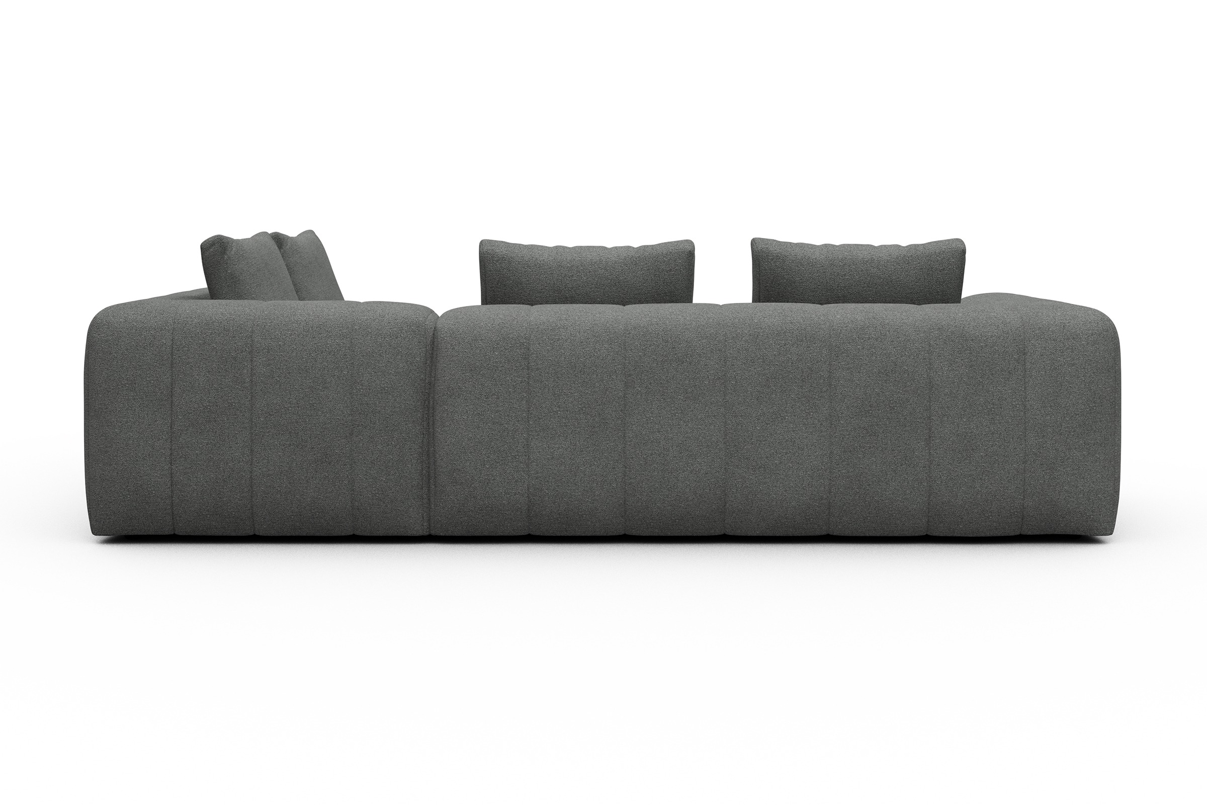 Ecksofa Hugo 2x 2,5-Sitzer Armlehne links Boucle-Ash-Grey