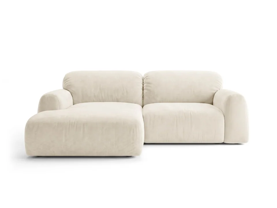 Cosmopolitan Design Ecksofa Milan 3-Sitzer Samt Bluvel Helles Beige Links