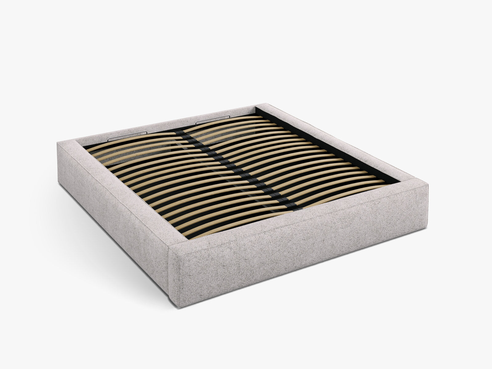 Micadoni Bett Simon Strukturierter Stoff Beige Melange 140x200