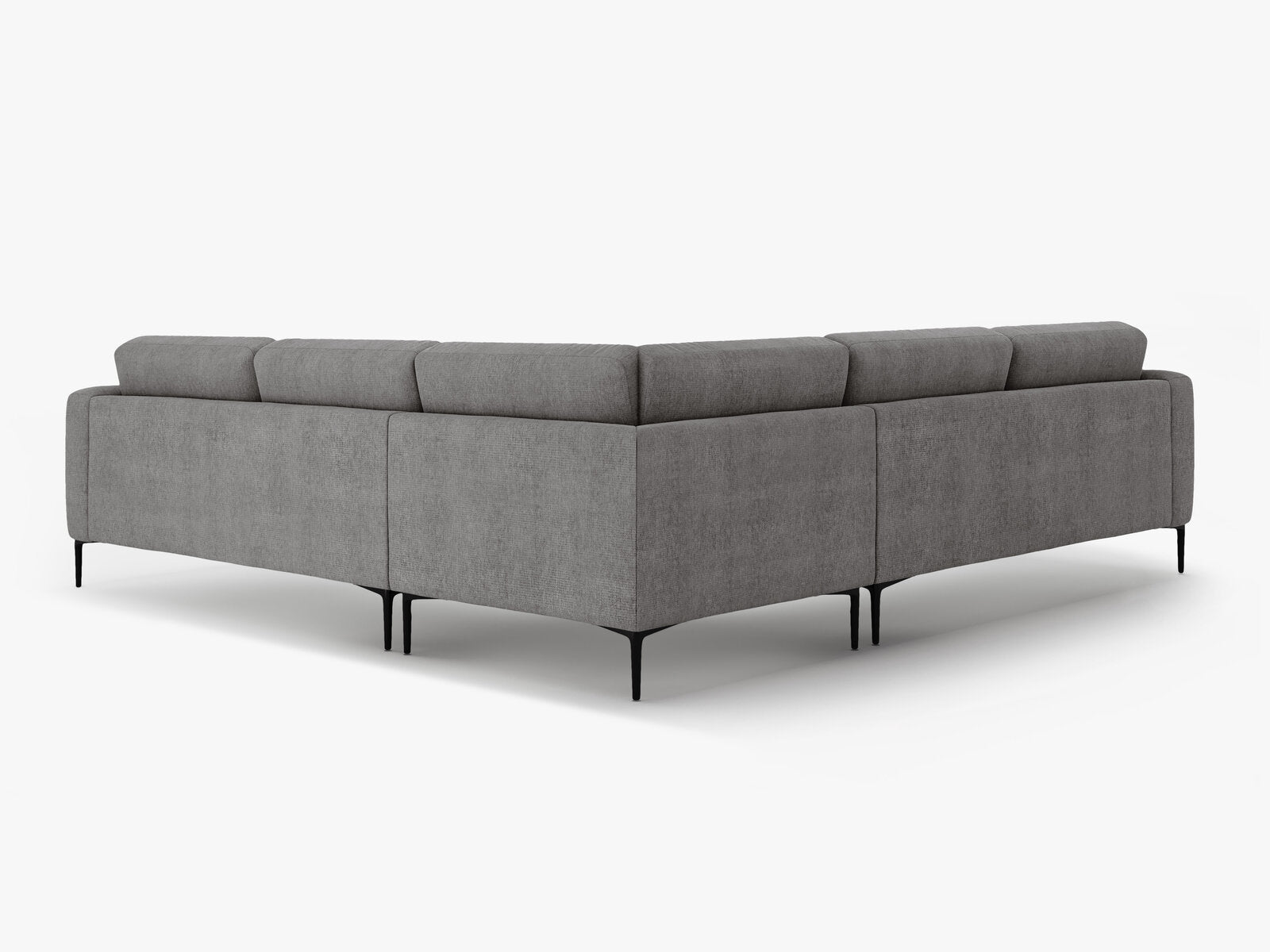 Micadoni Ecksofa Bemy 5-Sitzer Strukturierter Stoff Grau