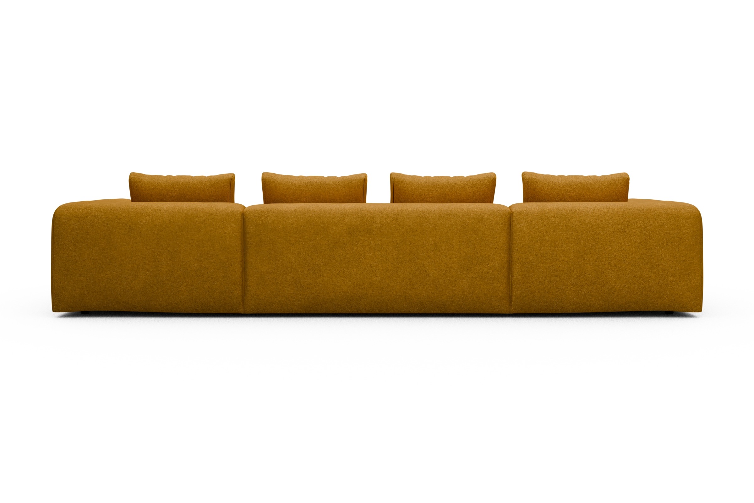 Wohnlandschaft Fred mit 2-Sitzer und Chaiselongue beidseitig Boucle-Ochre