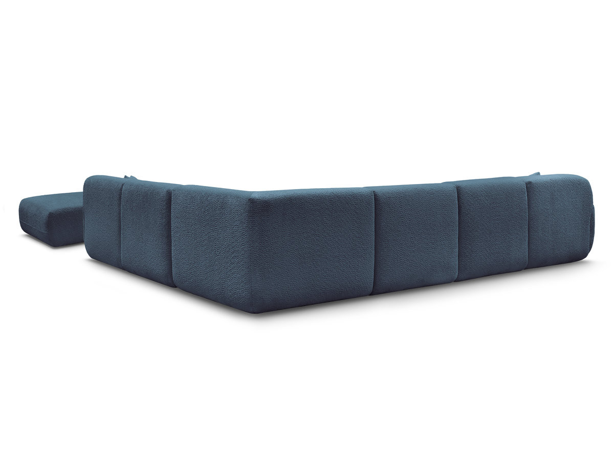 Bobochic Anda Wohnlandschaft mit Pouf 373 × 289 cm Chenille Hellblau Ecke rechts