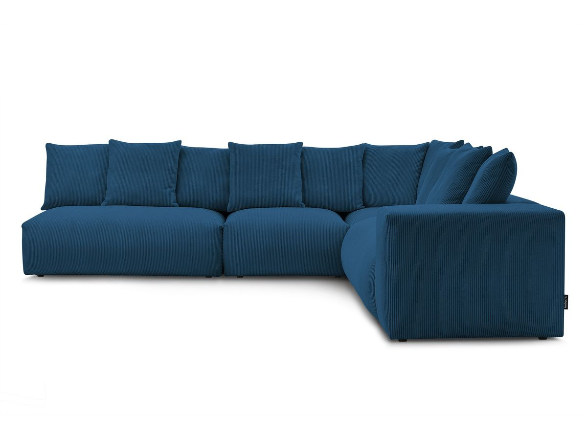 Bobochic Voltaire Ecksofa 322 × 268 cm Cordsamt Dunkelblau Ecke rechts