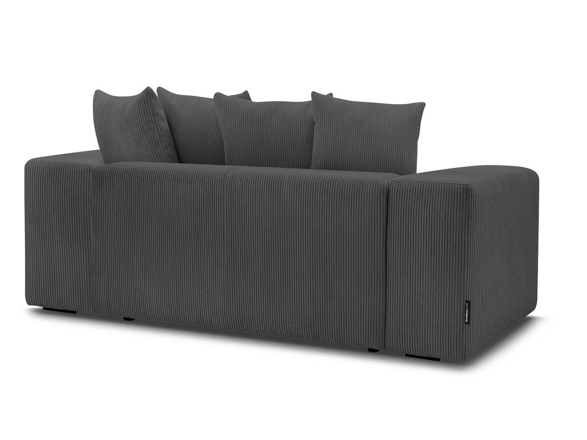 Bobochic Voltaire Sofa 2-Sitzer Cordsamt Dunkelgrau