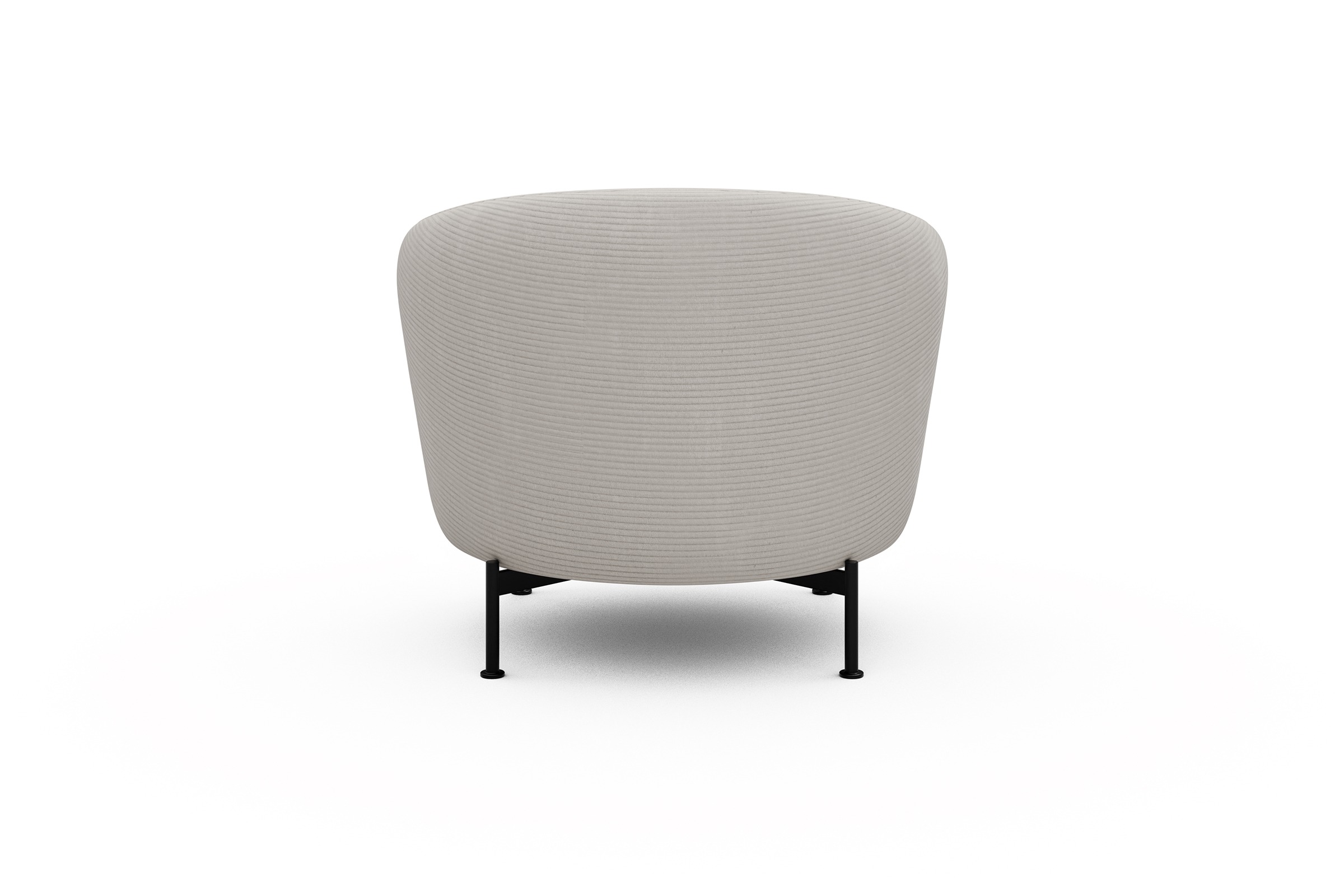 Sessel Ronda X-Metallgestell Schwarz Corduroy-Ivory