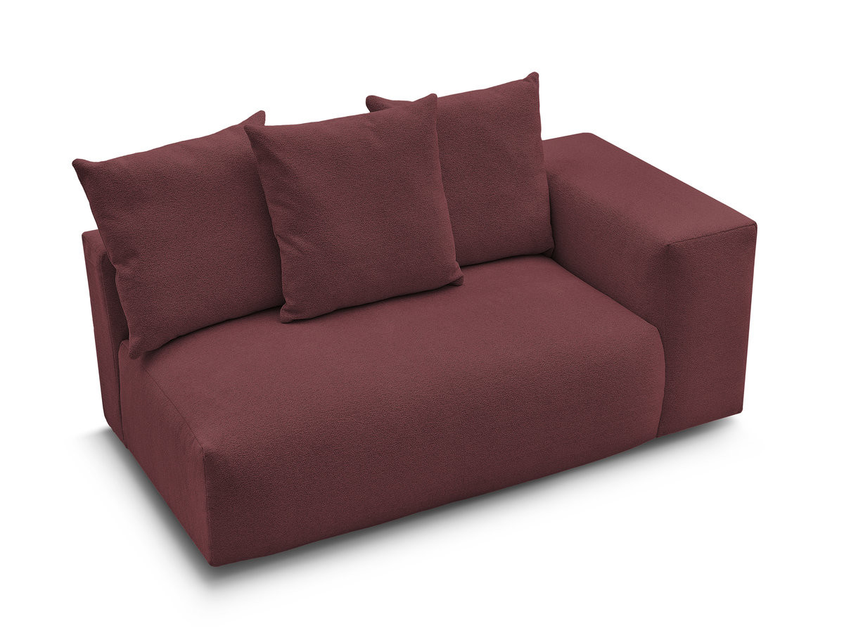 Bobochic Voltaire Sofamodul 2-Sitzer 178 × 100 cm Melange-Stoff Rot Ecke rechts