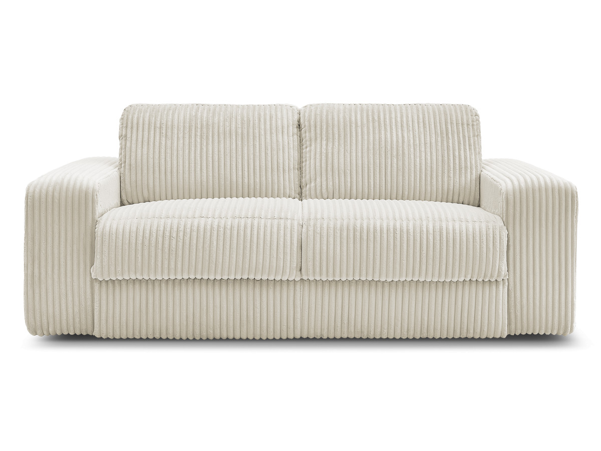 Bobochic Ibiza Schlafsofa 3-Sitzer Cordsamt Beige, Liegefläche 140 × 196 cm