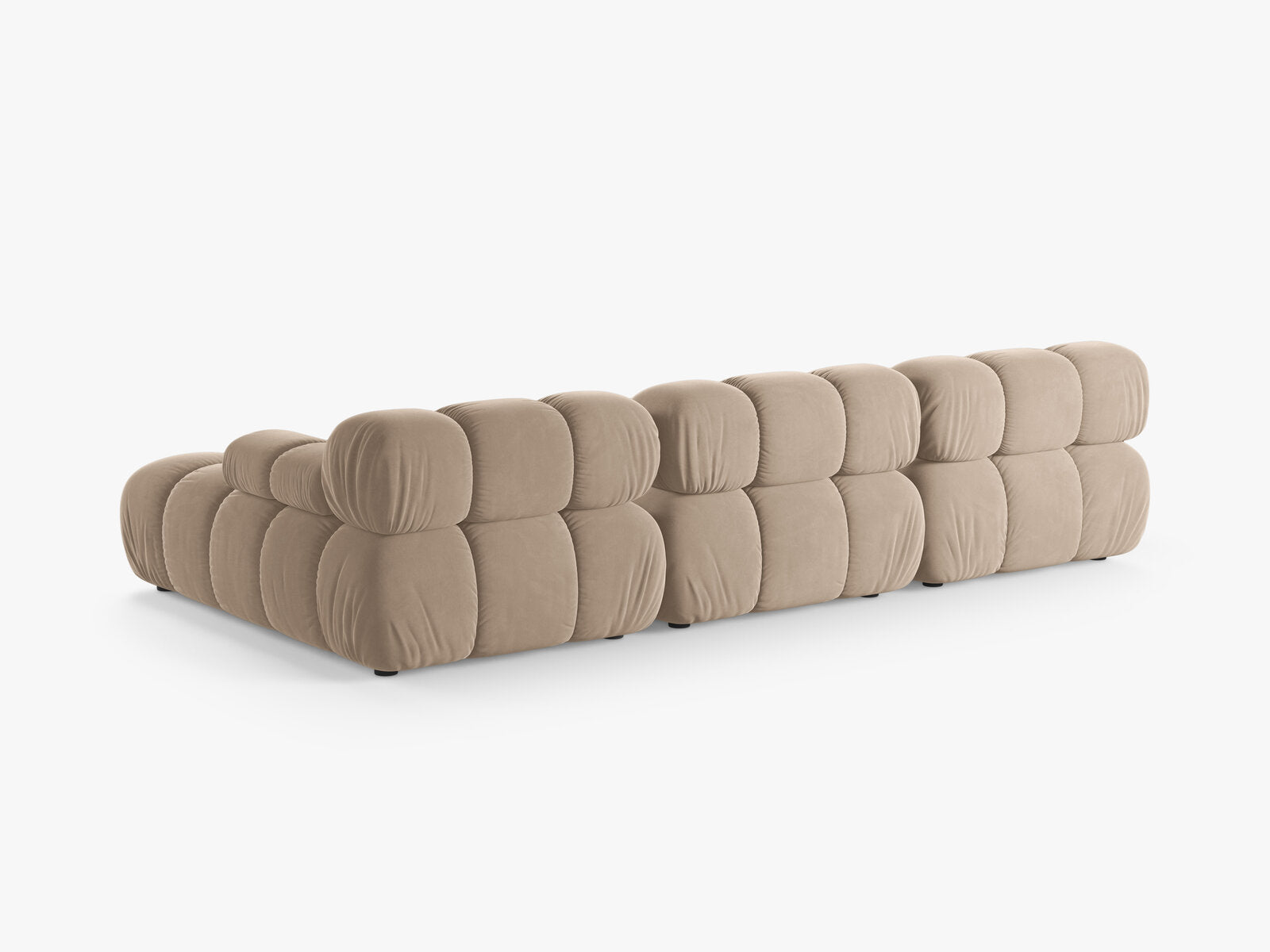 Micadoni Modulares Ecksofa Bellis 4-Sitzer Rechts Samt Venus Beige