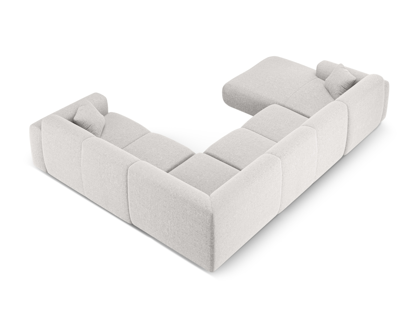 Cosmopolitan Design Panoramasofa Nolio 6-Sitzer Chenille Haga Hellgrau Rechts