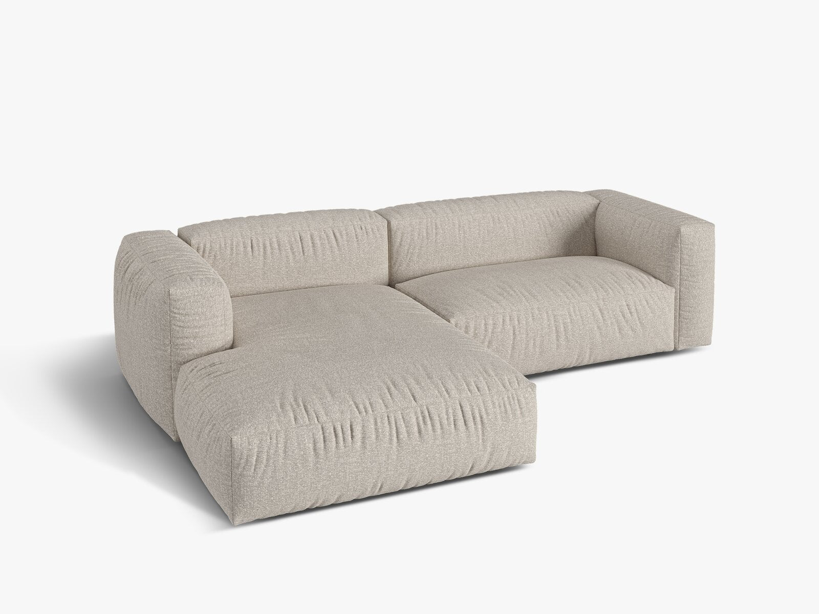 Micadoni Ecksofa Martina 2-Sitzer Links Boucle Monet Beige