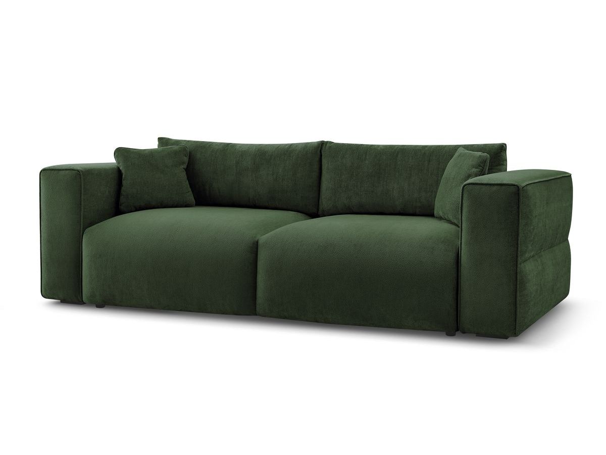 Bobochic Ezechiel Schlafsofa 3-Sitzer mit Bettkasten Stoff Grün
