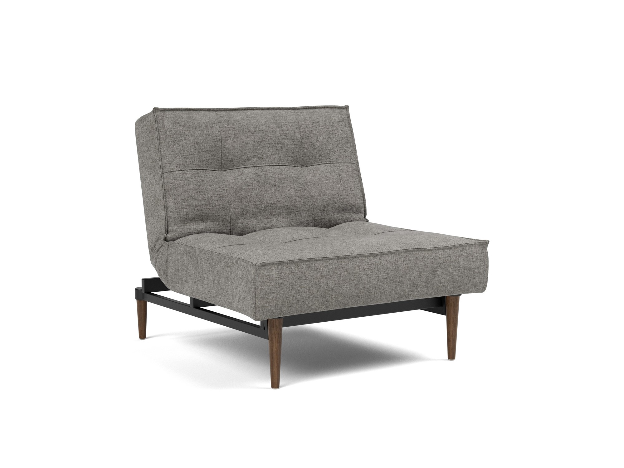 Sessel Splitback Flachgewebe Avella 282-Warm-Grey Beine Styletto Eiche dunkel