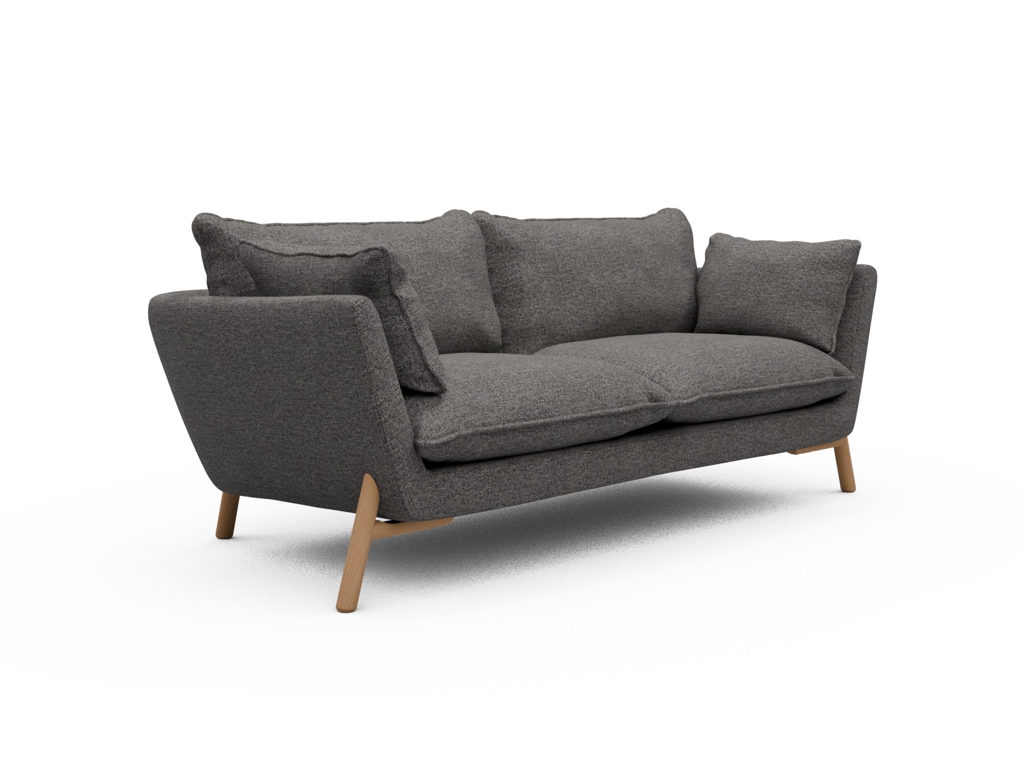 Skandi Home Sofa Emil Soft 2-Sitzer Beinfarbe Eiche Natur Carreno-Salt-and-Pepper moebelfaktor