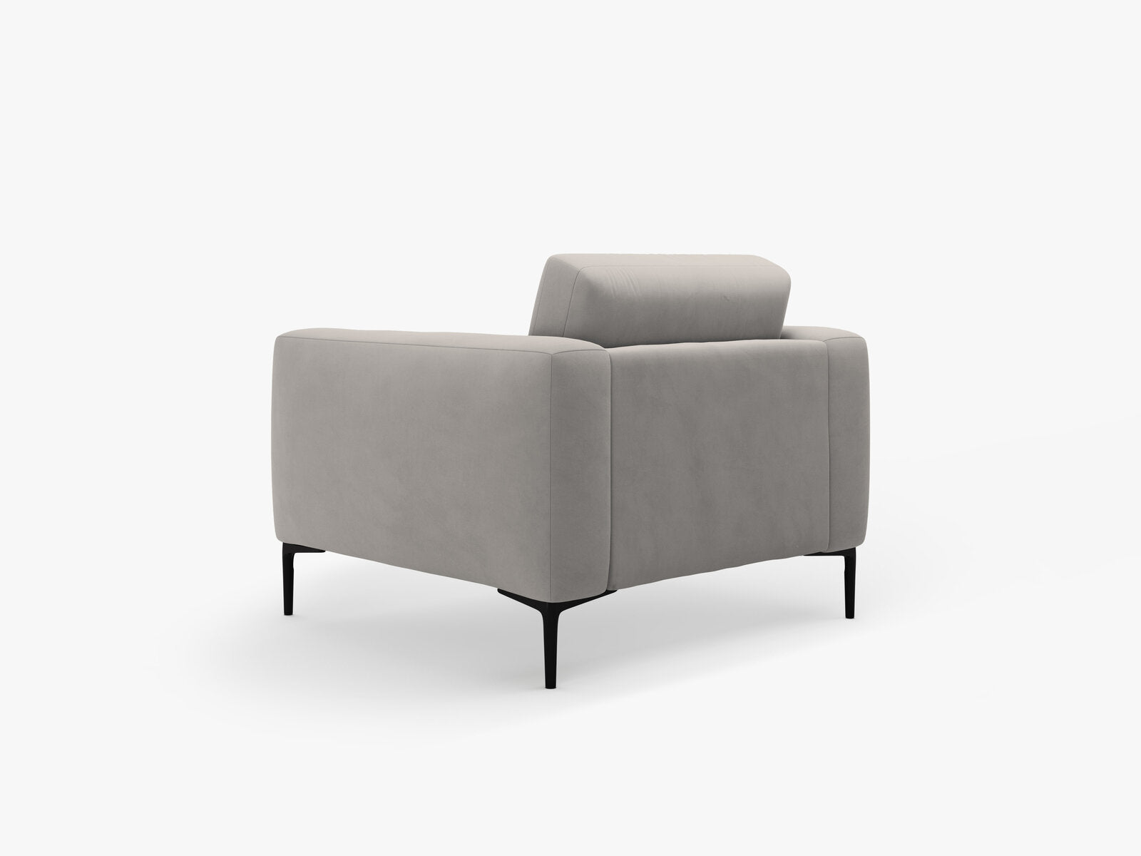 Micadoni Sessel Bemy 1-Sitzer Samt Grau