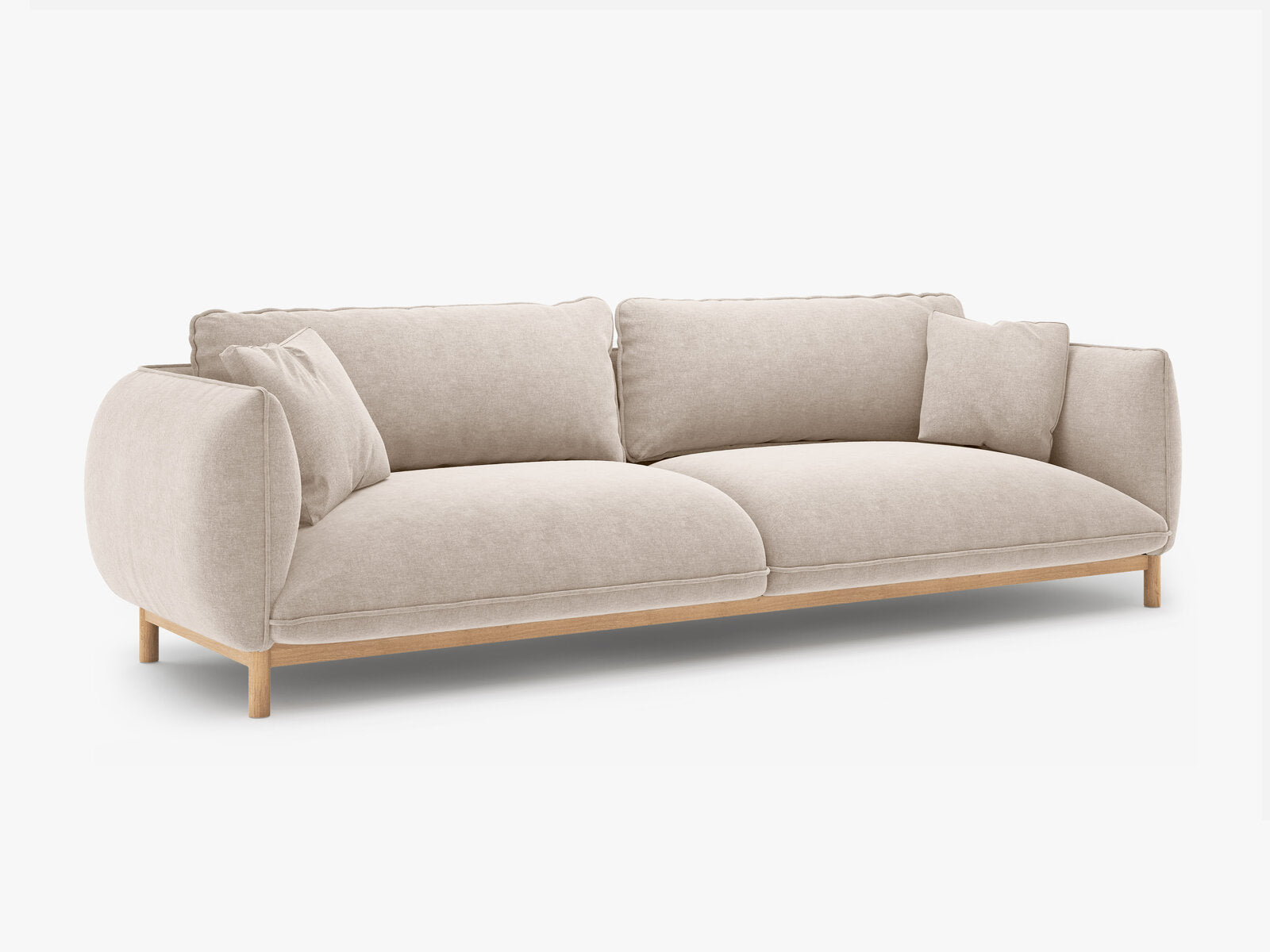 Micadoni Ada Sofa 4-Sitzer Strukturierter Stoff Wind Helles Beige
