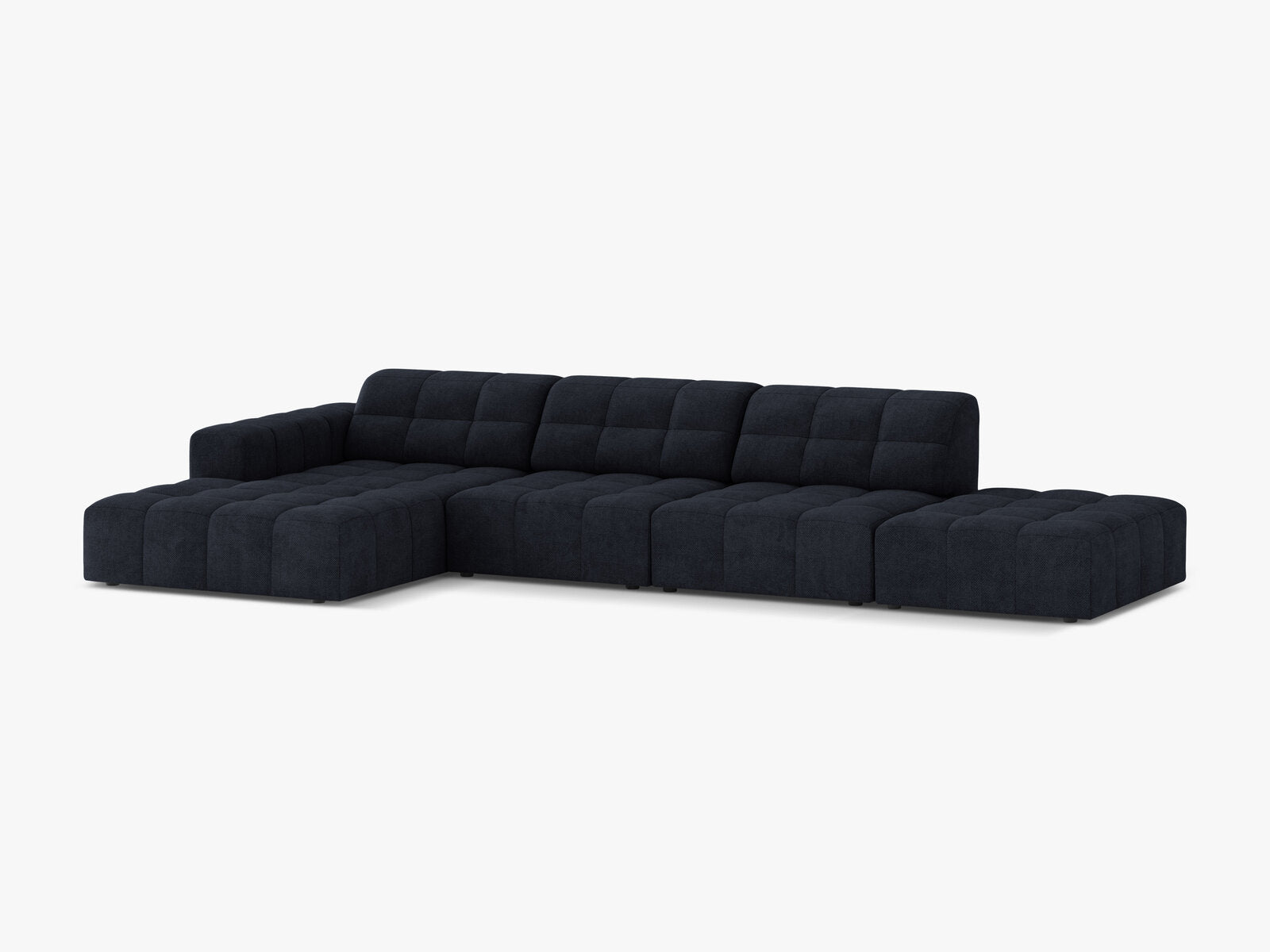 Micadoni Ecksofa Jennifer 5-Sitzer Chenille Eden Marineblau Links