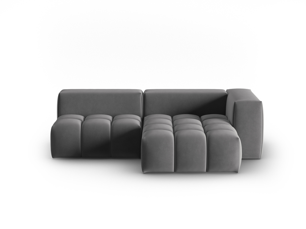 Cosmopolitan Design Ecksofa Verona 3-Sitzer offen Samt Casino Anthrazit Rechts