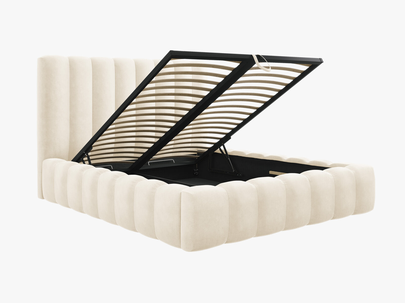 Micadoni Bett Kelp Samt Bluvel Helles Beige 140x200