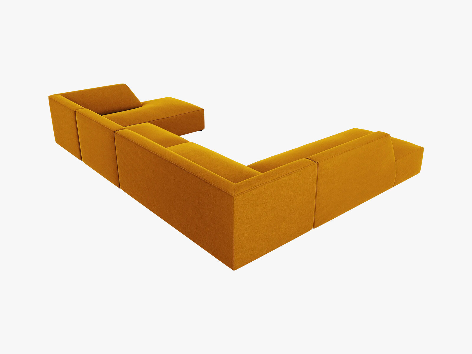 Micadoni Panorama-Ecksofa Ruby 7-Sitzer Links Samt Salvador Gelb