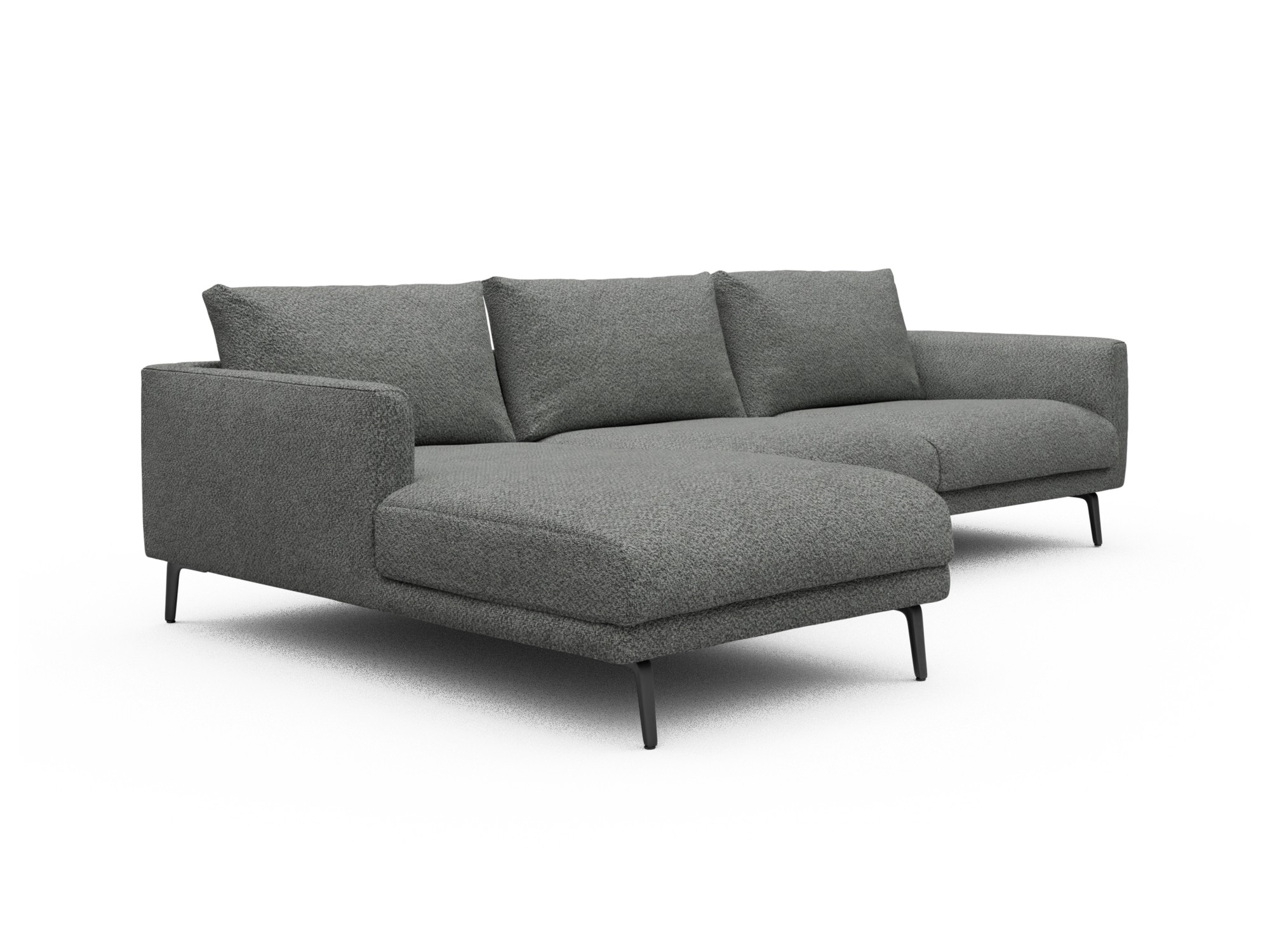 Skandi Home Ecksofa Karl Chaiselongue links mit 2,5-Sitzer Vanora-Warm-Grey moebelfaktor