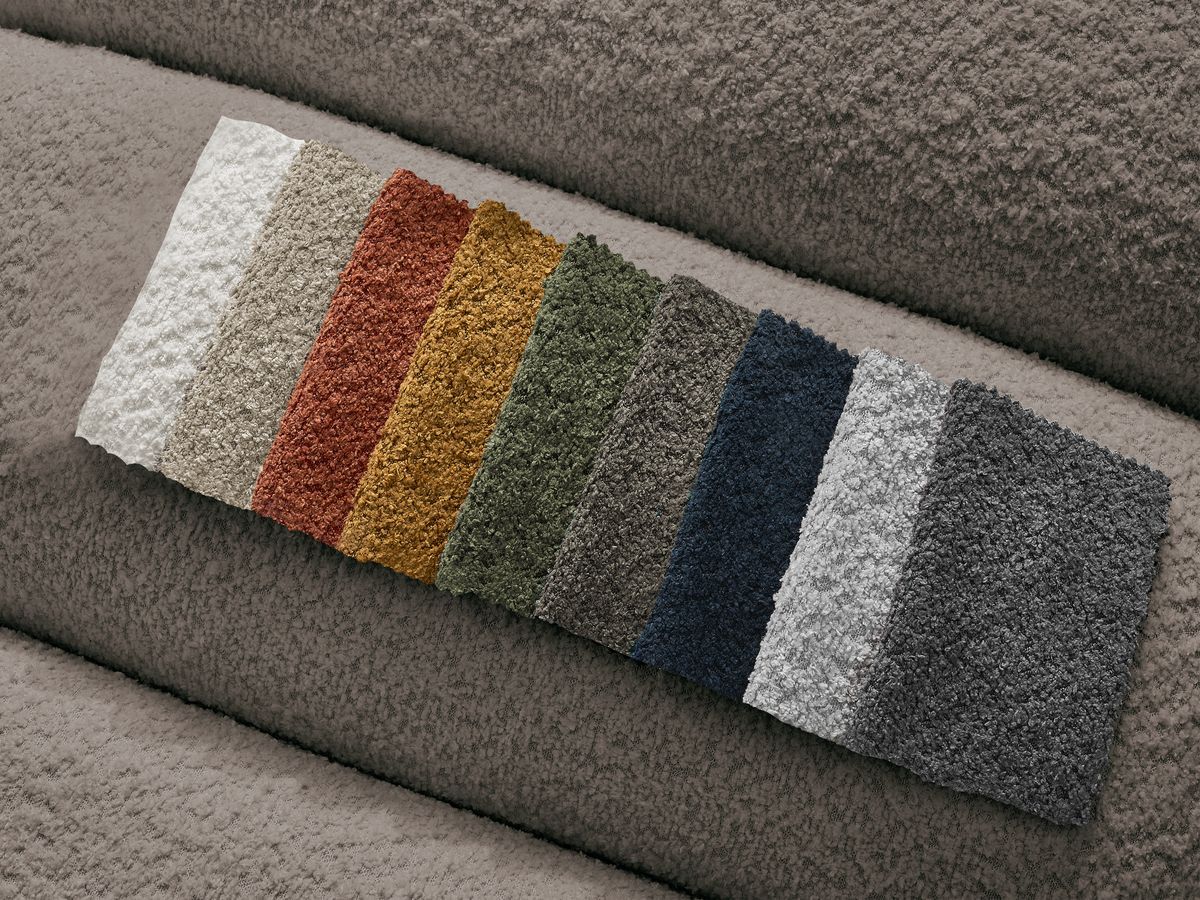 Bobochic Talia Ecksofa Bouclé-Stoff Braun Ecke rechts