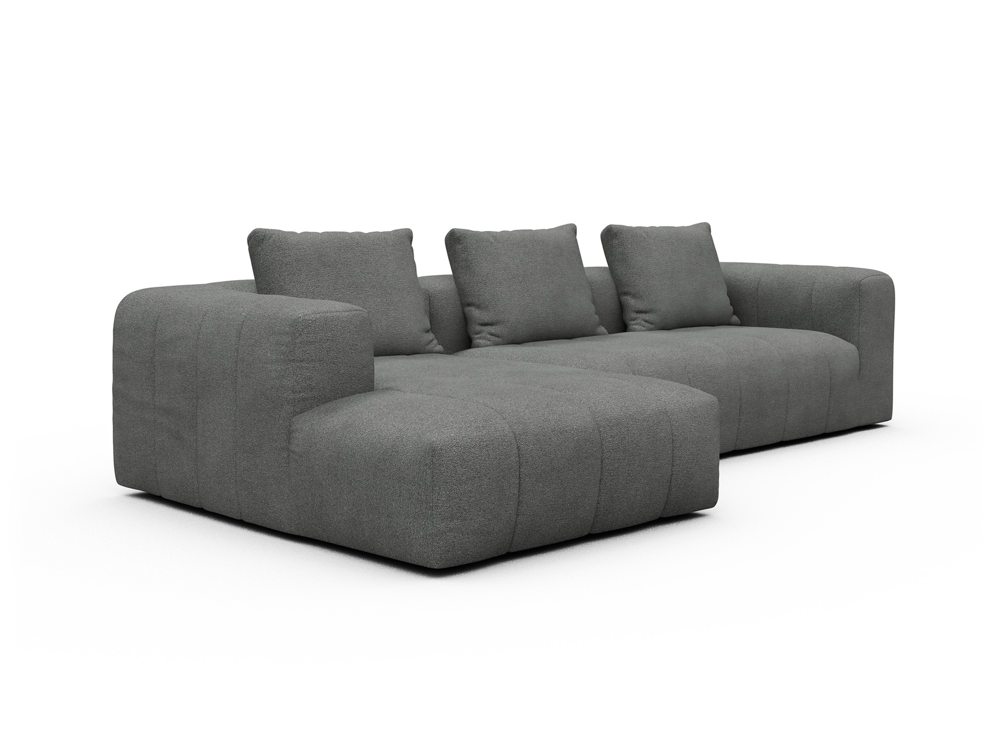 Hugo 2,5-Sitzer Armlehne rechts mit Chaiselongue Boucle-Ash-Grey moebelfaktor