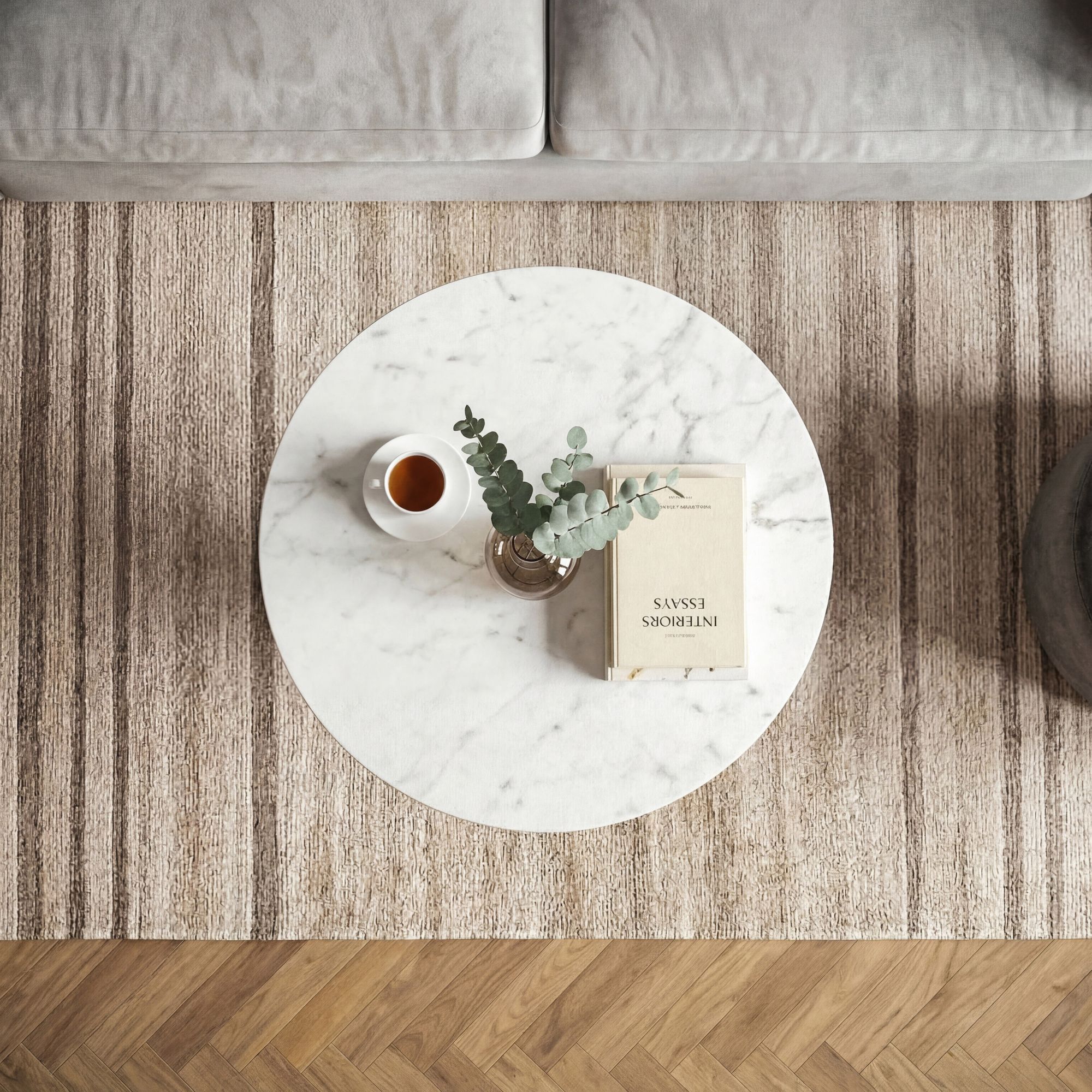 Couchtisch Sandane Marmor Weiß Höhe 39 cm