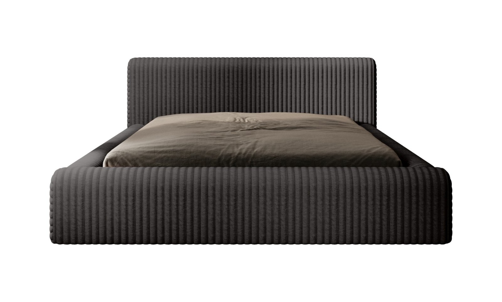 Polsterbett Miloa Softcord mit Fellstruktur 140x200 mit Metallrahmen Vito 18