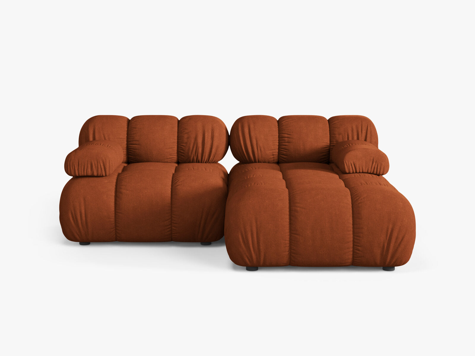 Micadoni Modulares Ecksofa Bellis 3-Sitzer Rechts Strukturierter Stoff Liberty Ziegel
