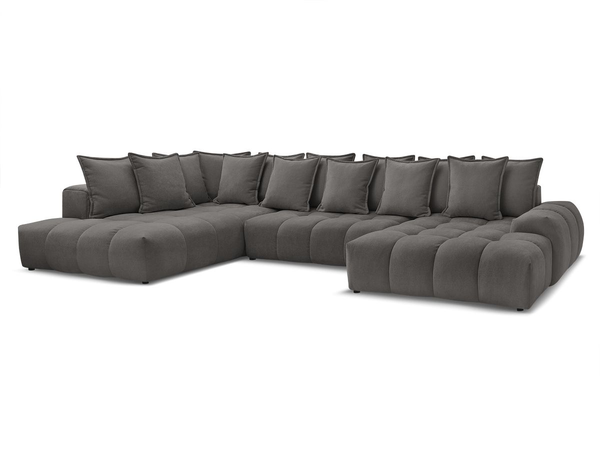 Bobochic Everest Wohnlandschaft, 14 Kissen Strukturstoff Dunkelgrau Ecke rechts