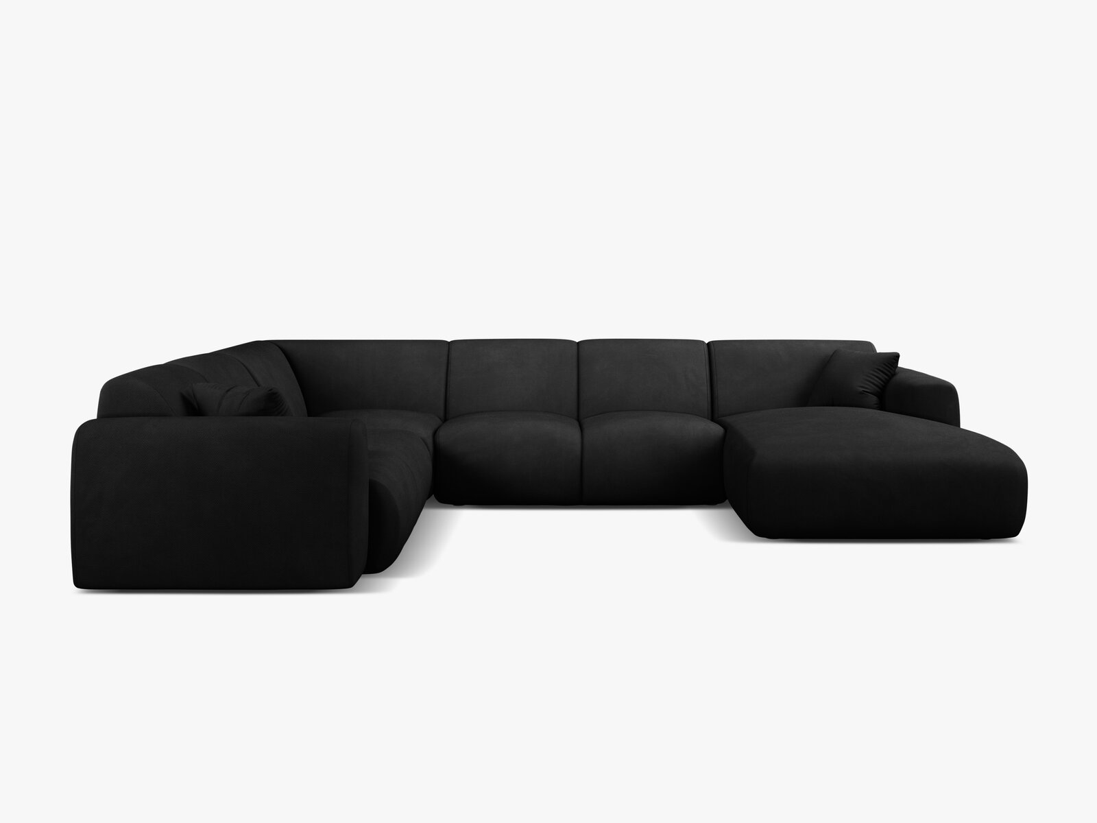 Micadoni Molino Panoramasofa Links Chenille Rebel Schwarz