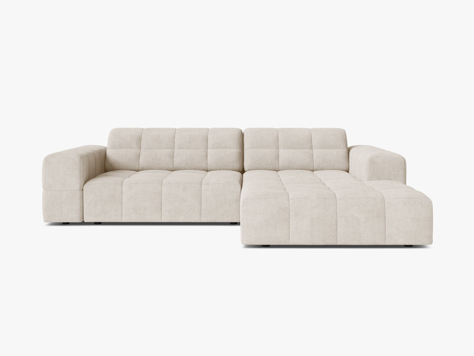 Micadoni Jennifer Ecksofa 4-Sitzer Rechts Chenille Eden Helles Beige