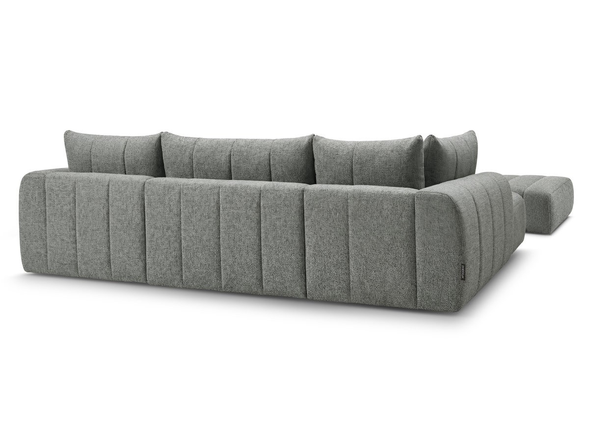 Bobochic Nesty Wohnlandschaft mit Pouf Melange-Stoff Dunkelgrau Ecke rechts