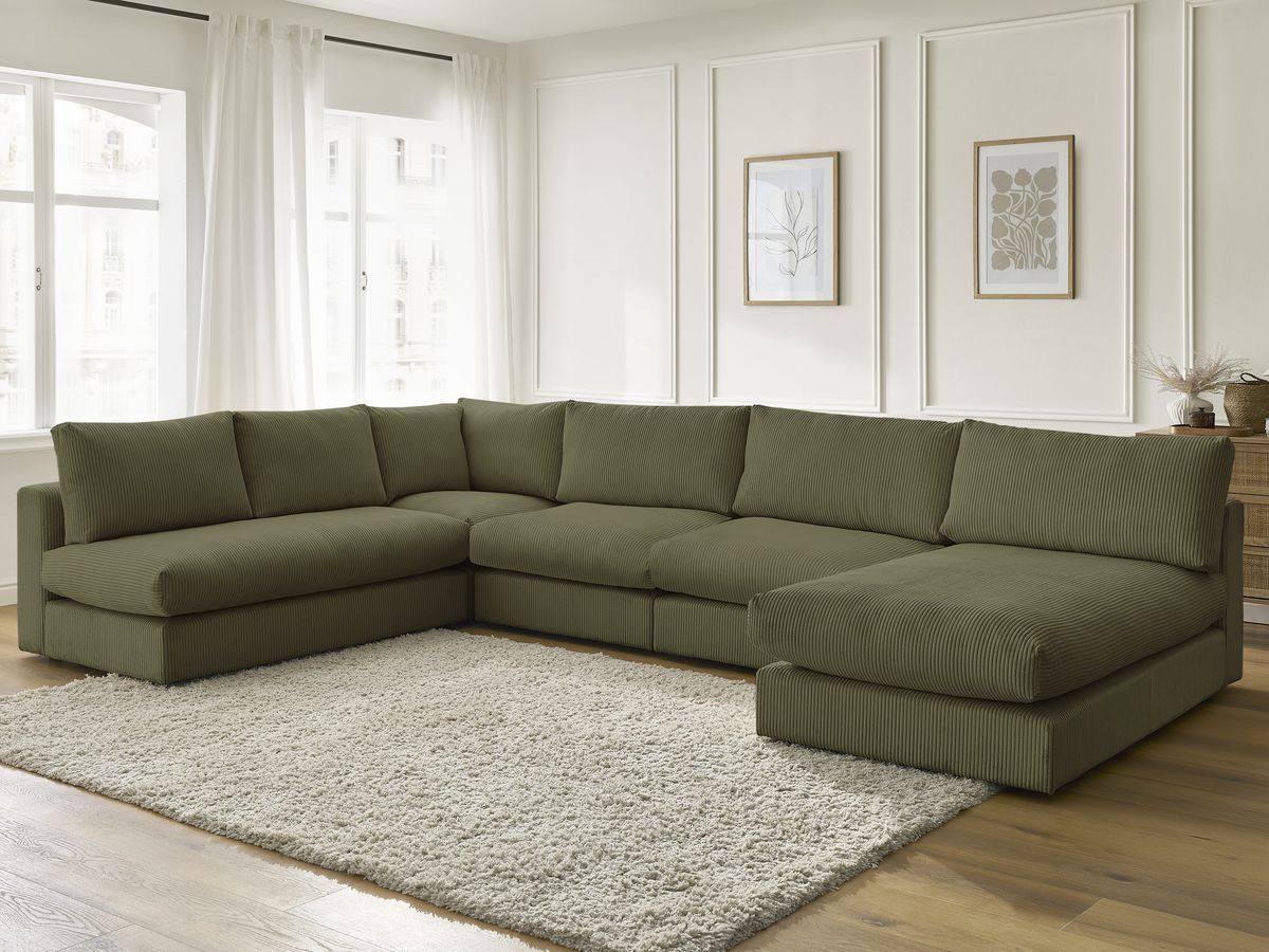 Bobochic Paris Ecksofa Cordsamt Grün