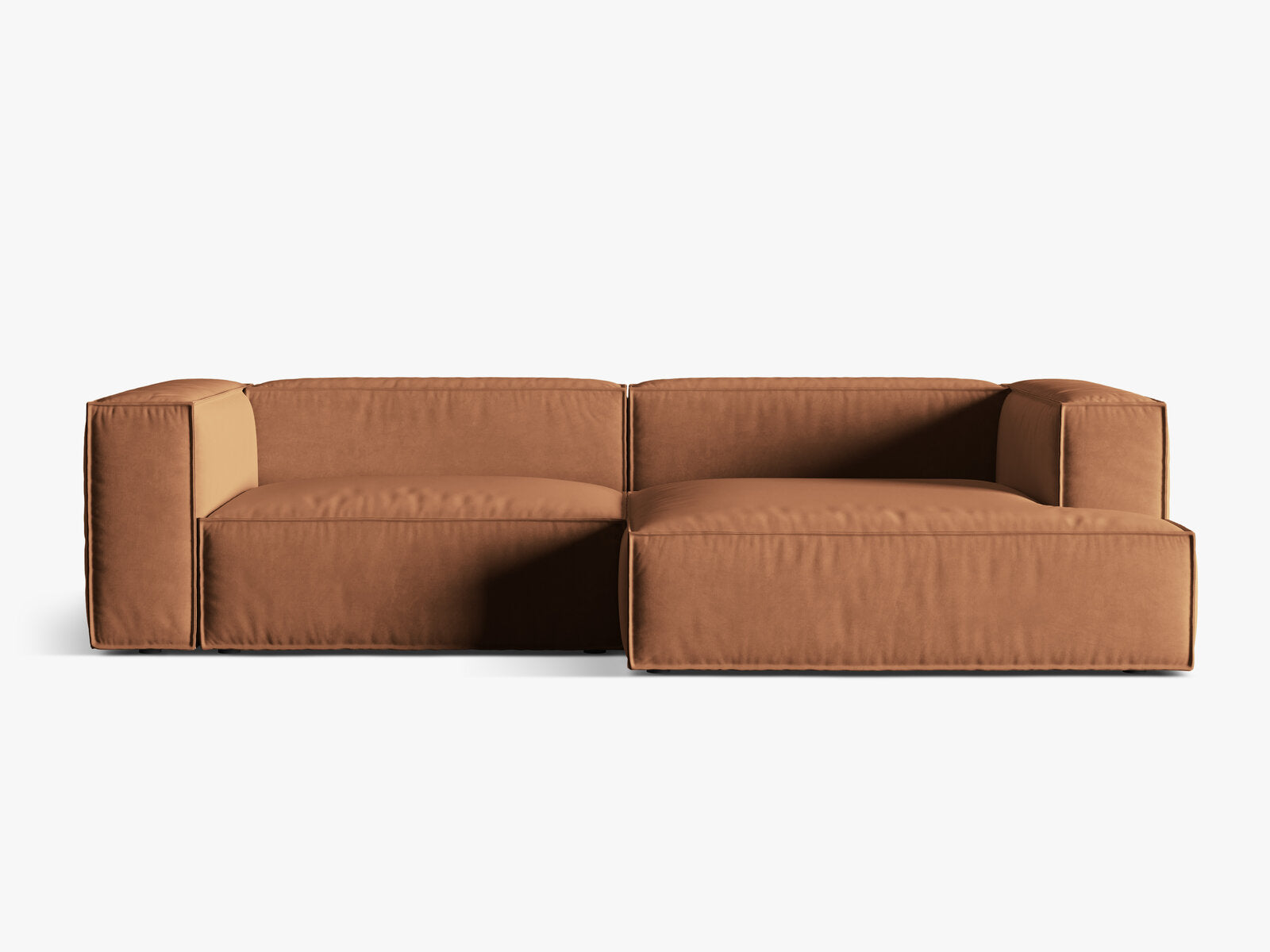 Micadoni Ecksofa Nuria 4-Sitzer Rechts Samt Honig